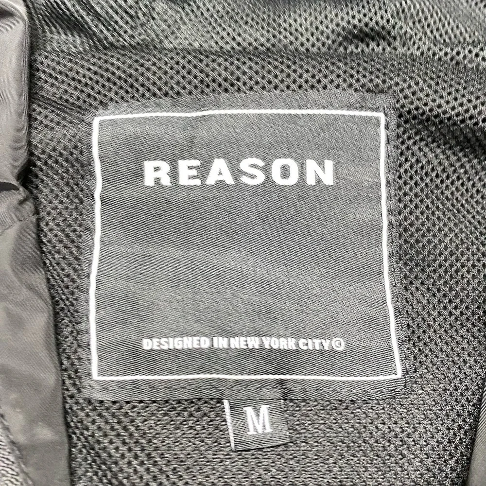 Reason Anorak Jacket Men's Medium Black Half-Zip World Skull Hooded - Picture 8 of 15